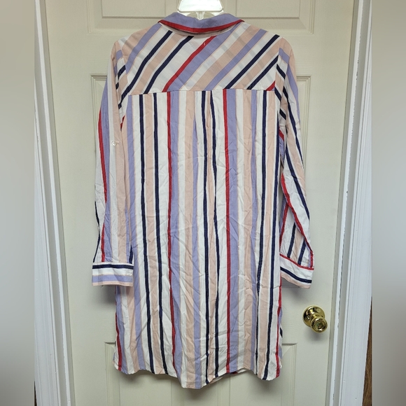 Miss Me Stripe Button Up Knot front Dress NWT size Large - Picture 2 of 3